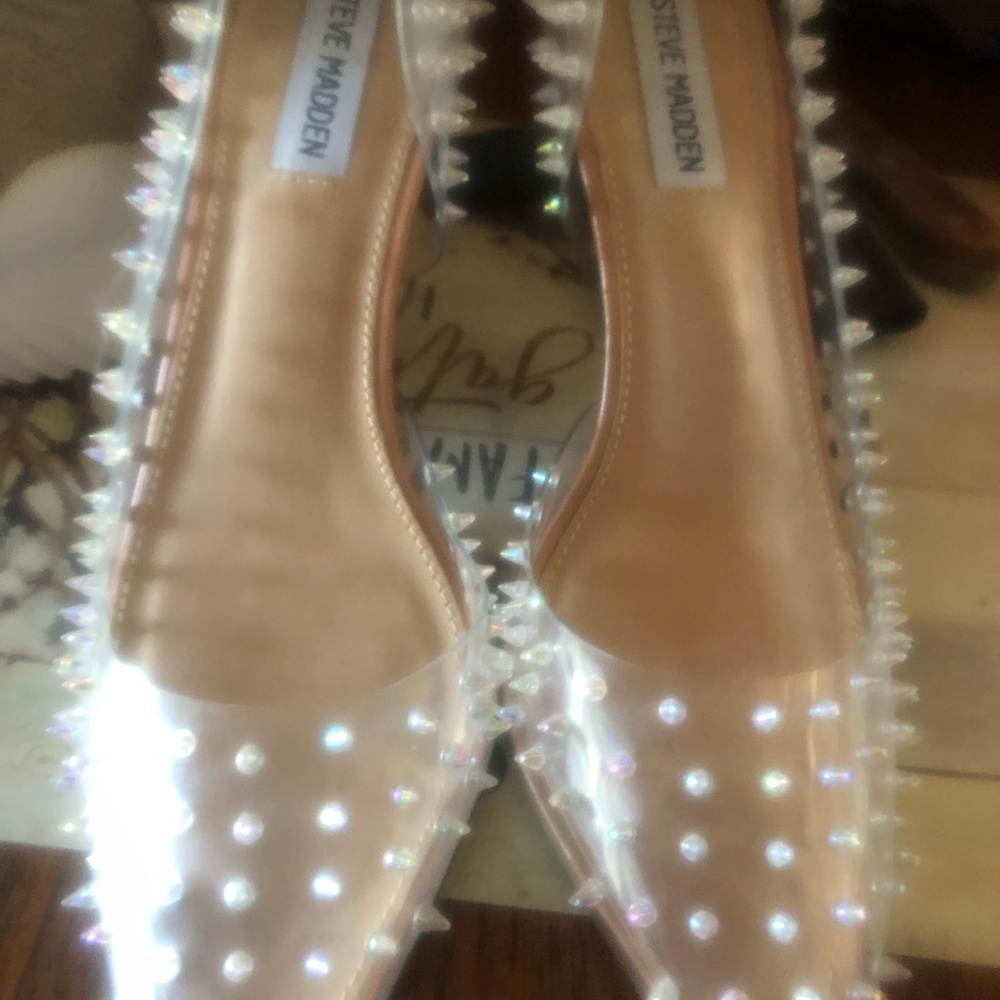 Steve Madden Clear Spiked Women's Flats